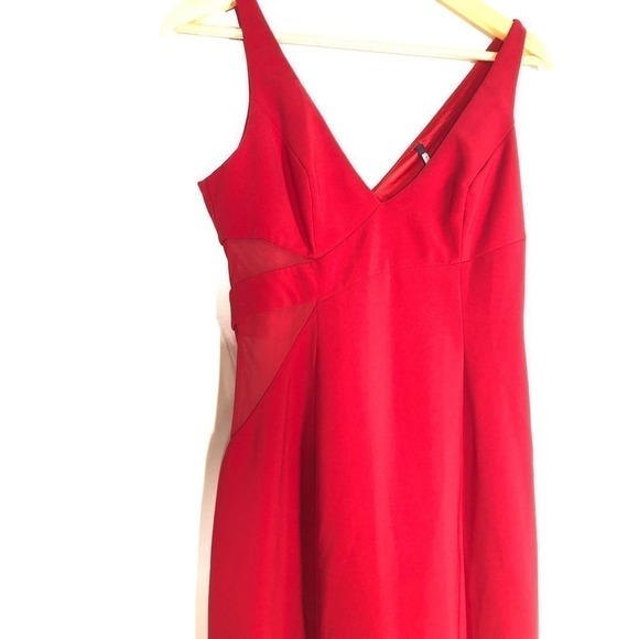 Jay Godfrey Rockefeller Dress Sleeveless V-Neck Evening Gown Maxi Red Size 2 - Picture 7 of 10